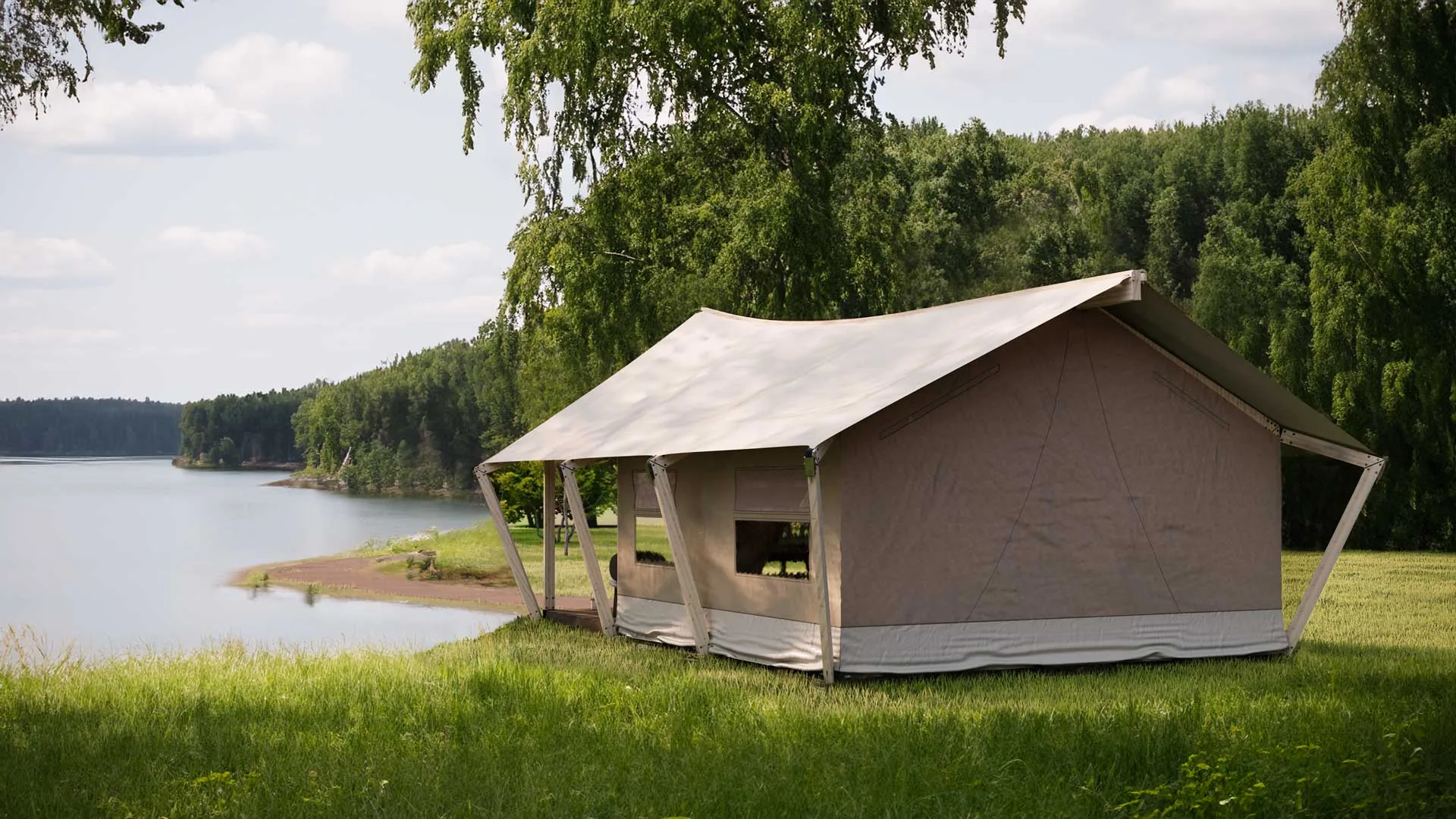 Wooden frame tent