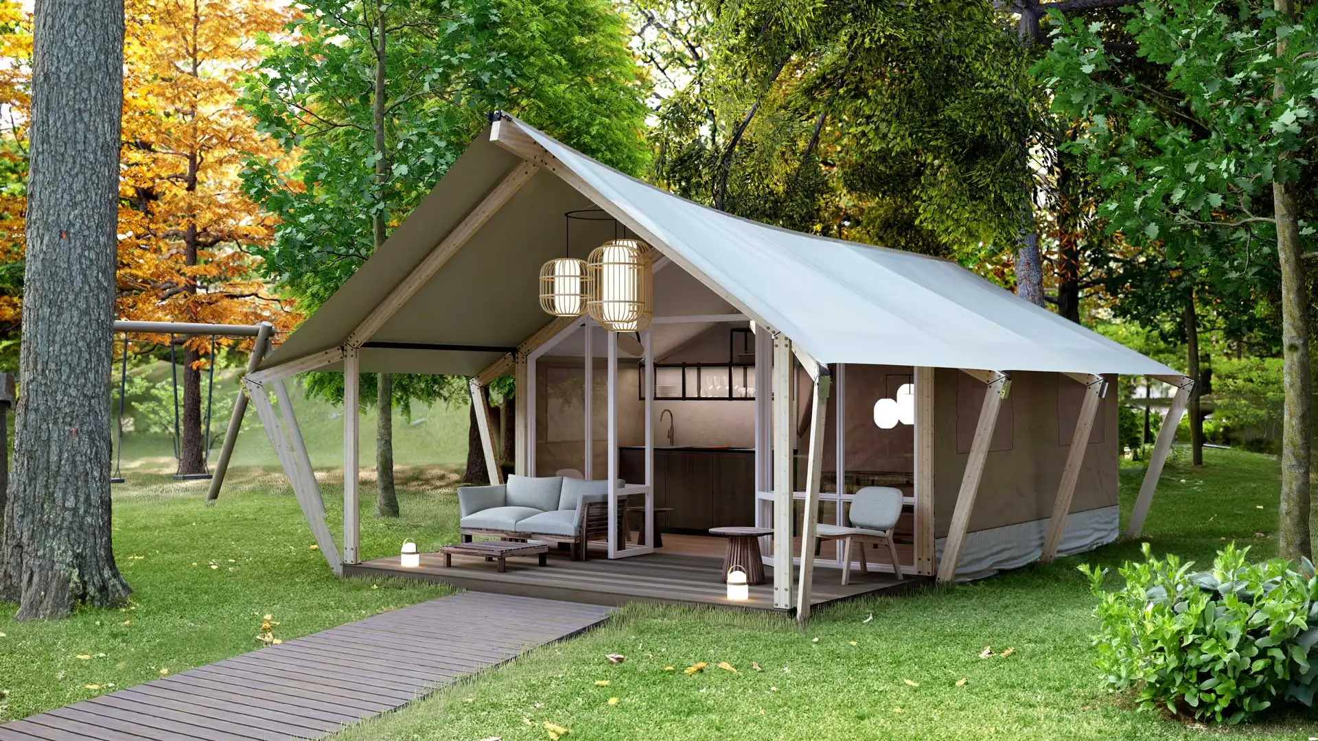 Safari lodge tent