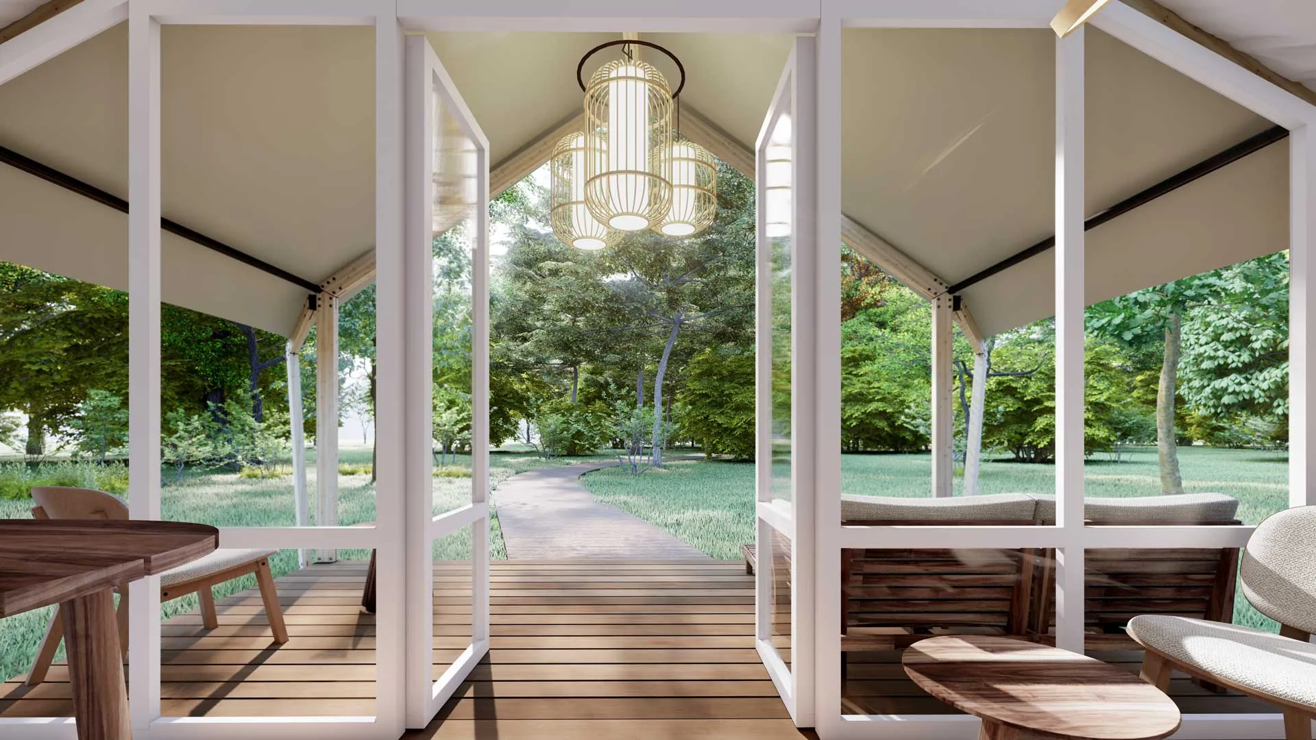 Luxury tent with bathroom
